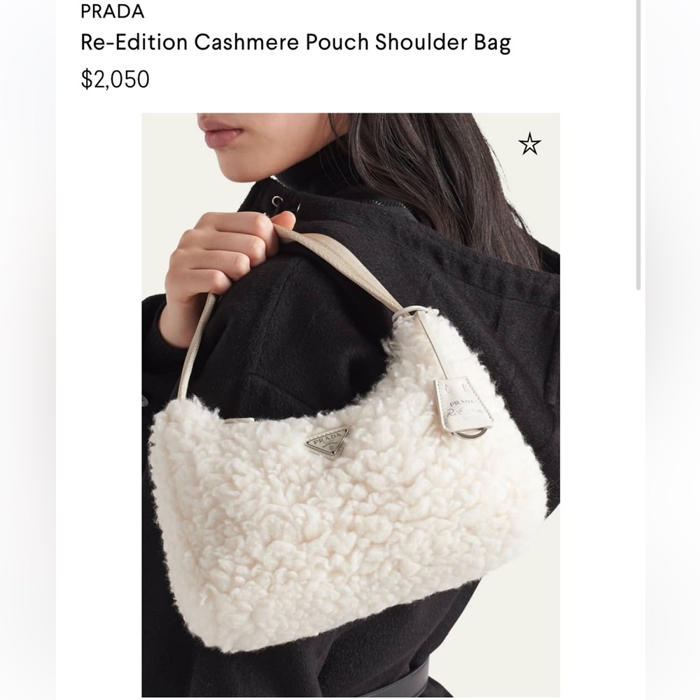 Prada Cream ReEdition Shearling Purse